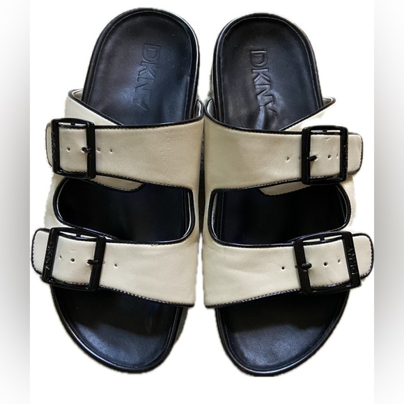 DKNY Idinah Double Strap Foot Bed Slide Sandals - Picture 1 of 5